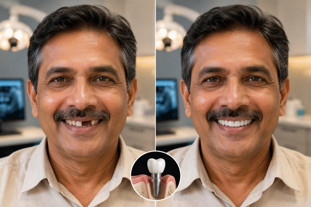 Dental Implant - Before after result